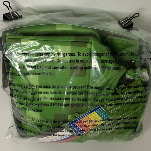 Minecraft Creeper Deluxe Child Costume Mesh Eye Plate Size 4/6 Small - Picture 9 of 11